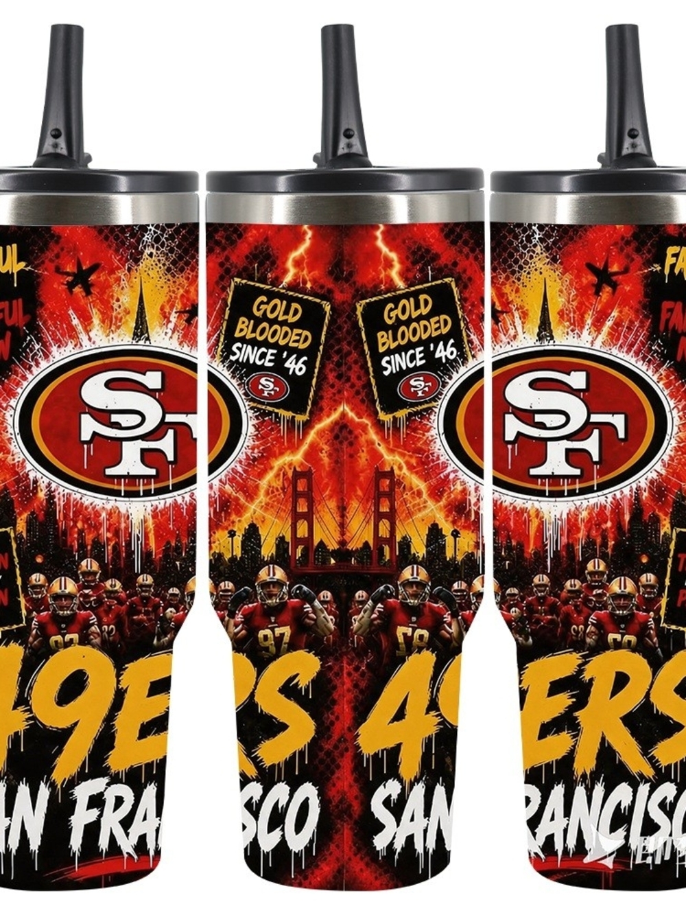 49ers Red & Gold Insulated Travel Tumbler